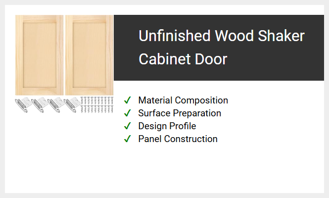 Unfinished Wood Shaker Cabinet Door