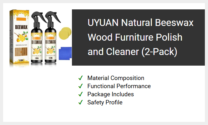 UYUAN Natural Beeswax Wood Furniture Polish and Cleaner (2-Pack)