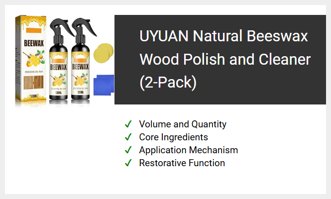 UYUAN Natural Beeswax Wood Polish and Cleaner (2-Pack)