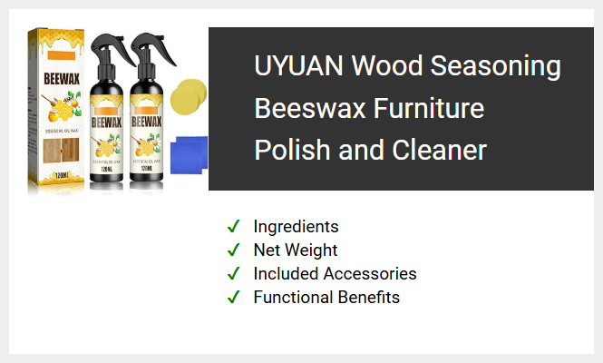 UYUAN Wood Seasoning Beeswax Furniture Polish and Cleaner