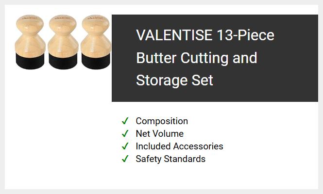 VALENTISE 13-Piece Butter Cutting and Storage Set