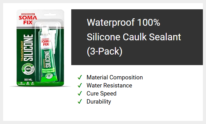 Waterproof 100% Silicone Caulk Sealant (3-Pack)
