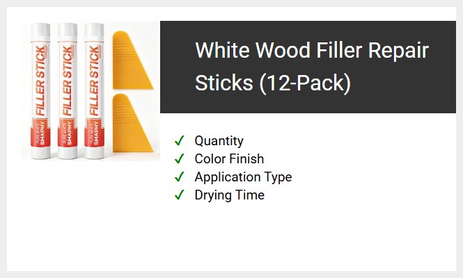 White Wood Filler Repair Sticks (12-Pack)