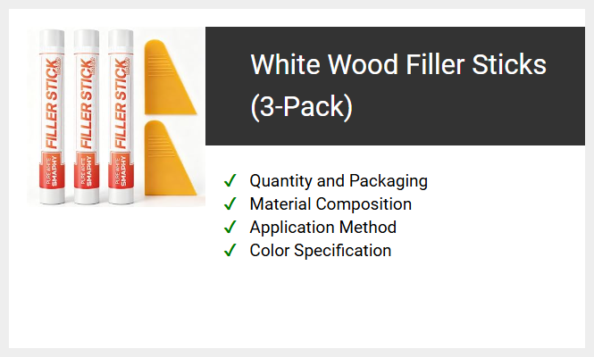 White Wood Filler Sticks (3-Pack)