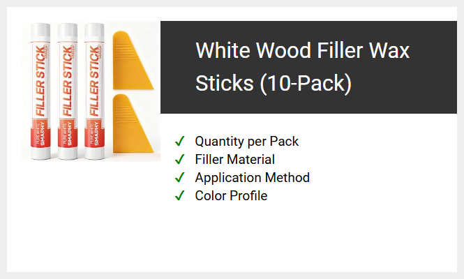 White Wood Filler Wax Sticks (10-Pack)